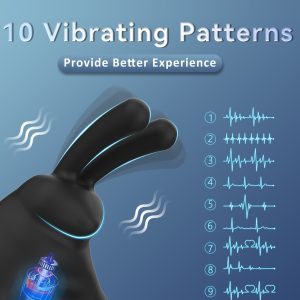 Black rabbit-shaped Vibrating Cock Rings designed for enhanced pleasure and prolonged performance