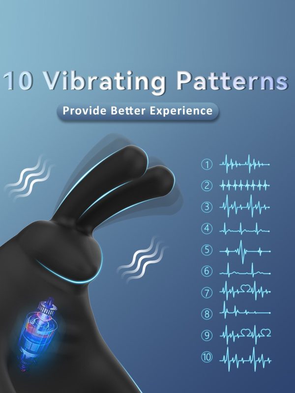Black rabbit-shaped Vibrating Cock Rings designed for enhanced pleasure and prolonged performance