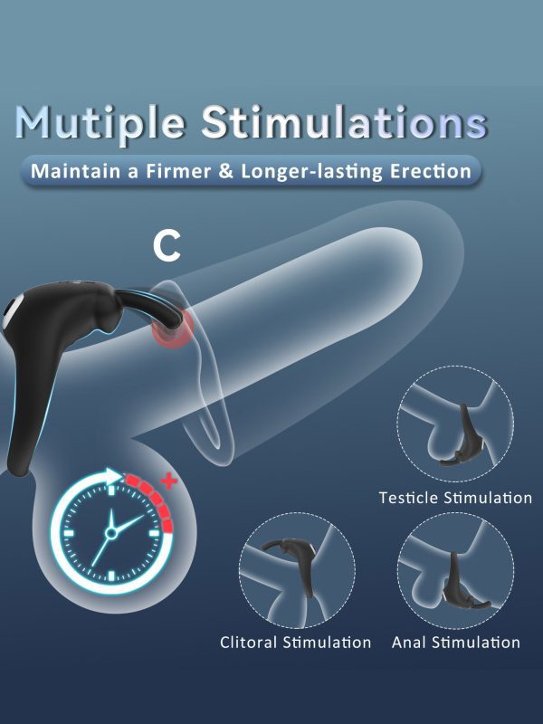 Black rabbit-shaped Vibrating Cock Rings designed for enhanced pleasure and prolonged performance