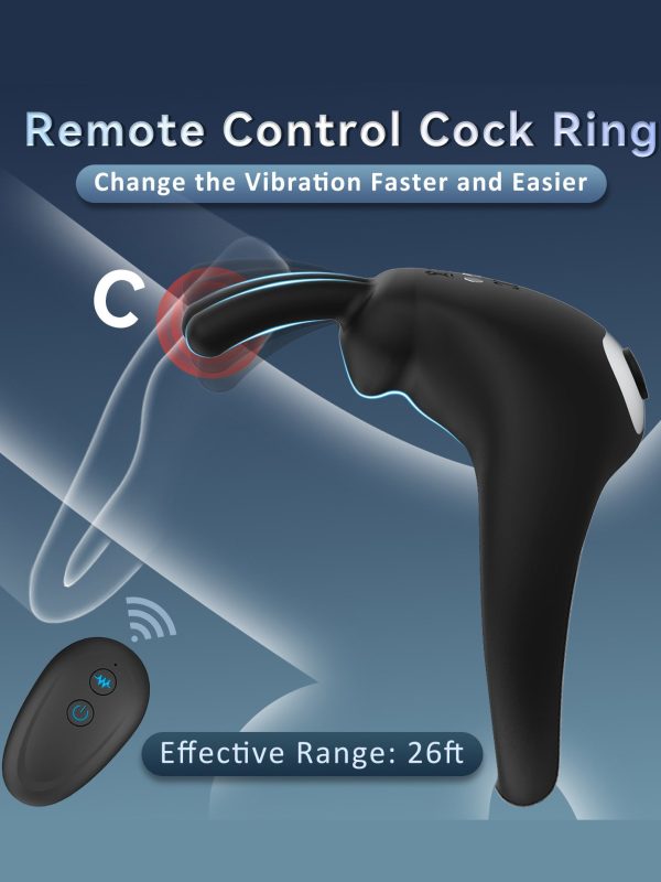 Black rabbit-shaped Vibrating Cock Rings designed for enhanced pleasure and prolonged performance