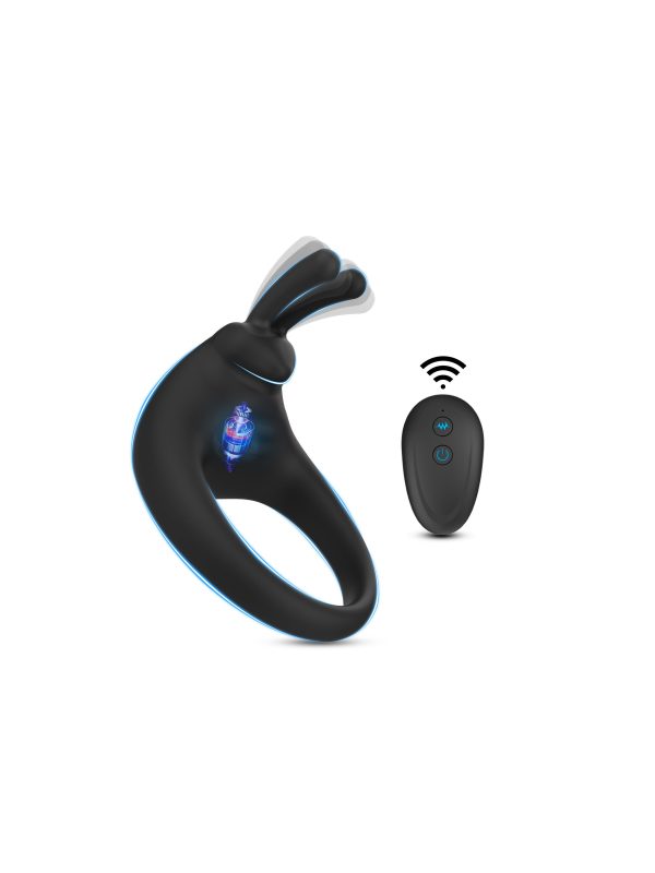 Black rabbit-shaped Vibrating Cock Rings designed for enhanced pleasure and prolonged performance