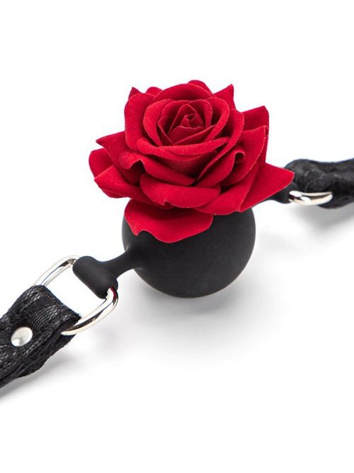 Elegant rose-shaped gag designed for comfort and style