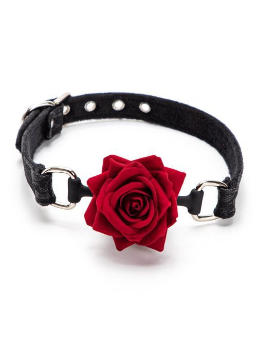Elegant rose-shaped gag designed for comfort and style