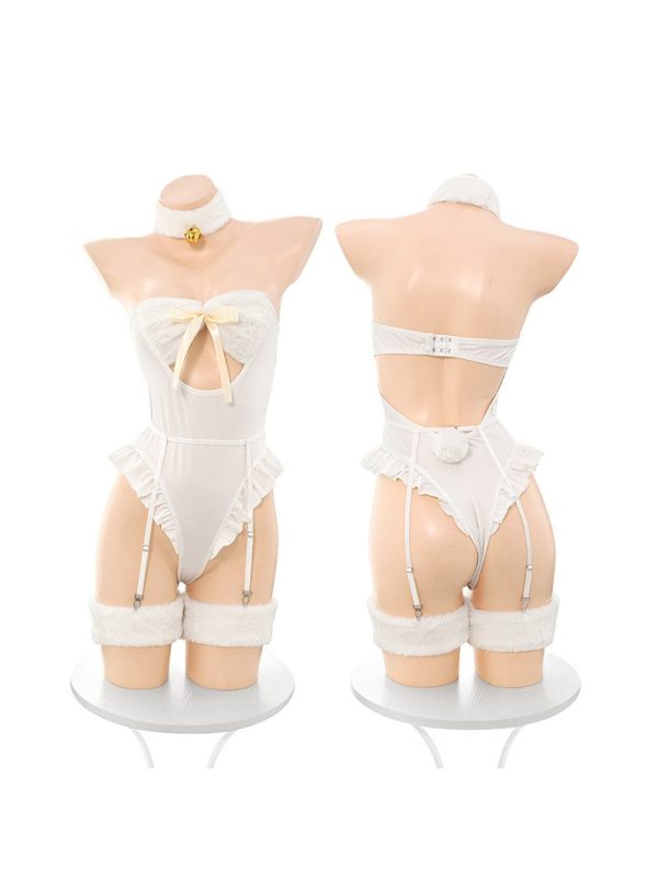 Sheep-themed lingerie set featuring delicate lace and soft satin for a playful and elegant look