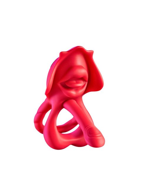 Red rose vibrating cock ring designed for enhanced pleasure and stimulation