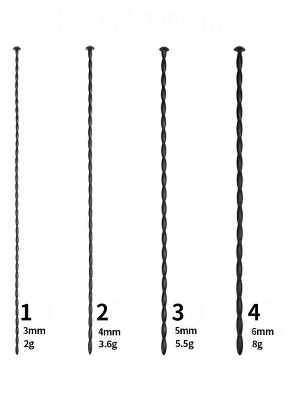 A set of eight penis plug with varying diameters, designed for exploring different levels of pleasure and comfort