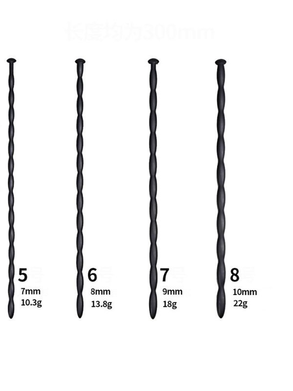 A set of eight penis plug with varying diameters, designed for exploring different levels of pleasure and comfort