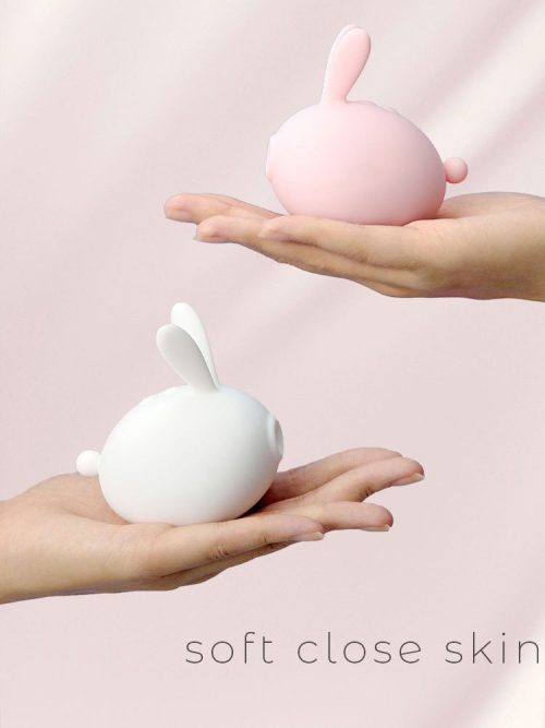 A rabbit-shaped egg vibrator with soft curves and dual stimulation features, designed for enhanced pleasure