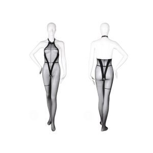 V-Line-Black-Silk-Crotch-Lingerie-01 V Line Black Silk Lingerie Set showcasing elegant design and luxurious fabric