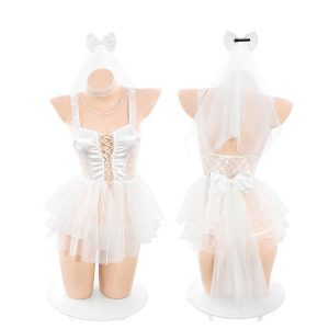 Wedding-Lingerie-Set-01 Elegant bridal-inspired lingerie set featuring lace detailing and a romantic silhouette